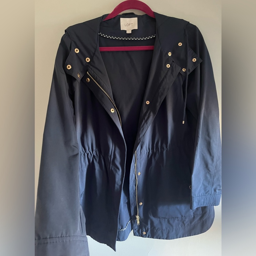 Loft Raincoat | Medium | Blue | trench coat